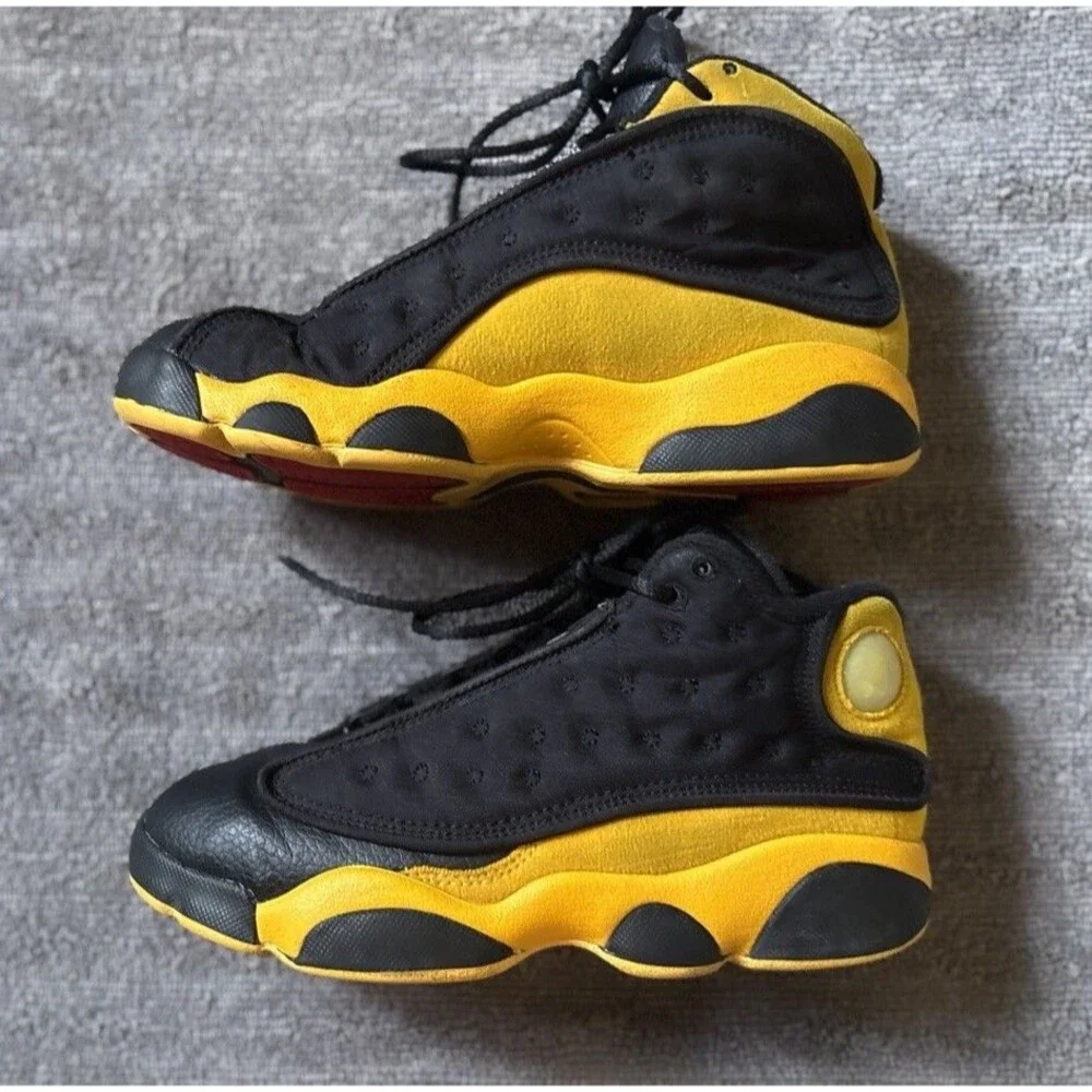 Nike Air Jordan Retro 13 Carmelo Black Yellow Kids Size 1.5Y 414575-035